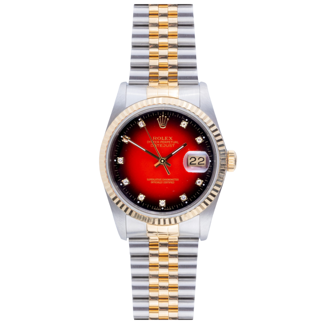 Rolex Datejust Ref: 16233 Oyster Red Vignette Dial 36mm