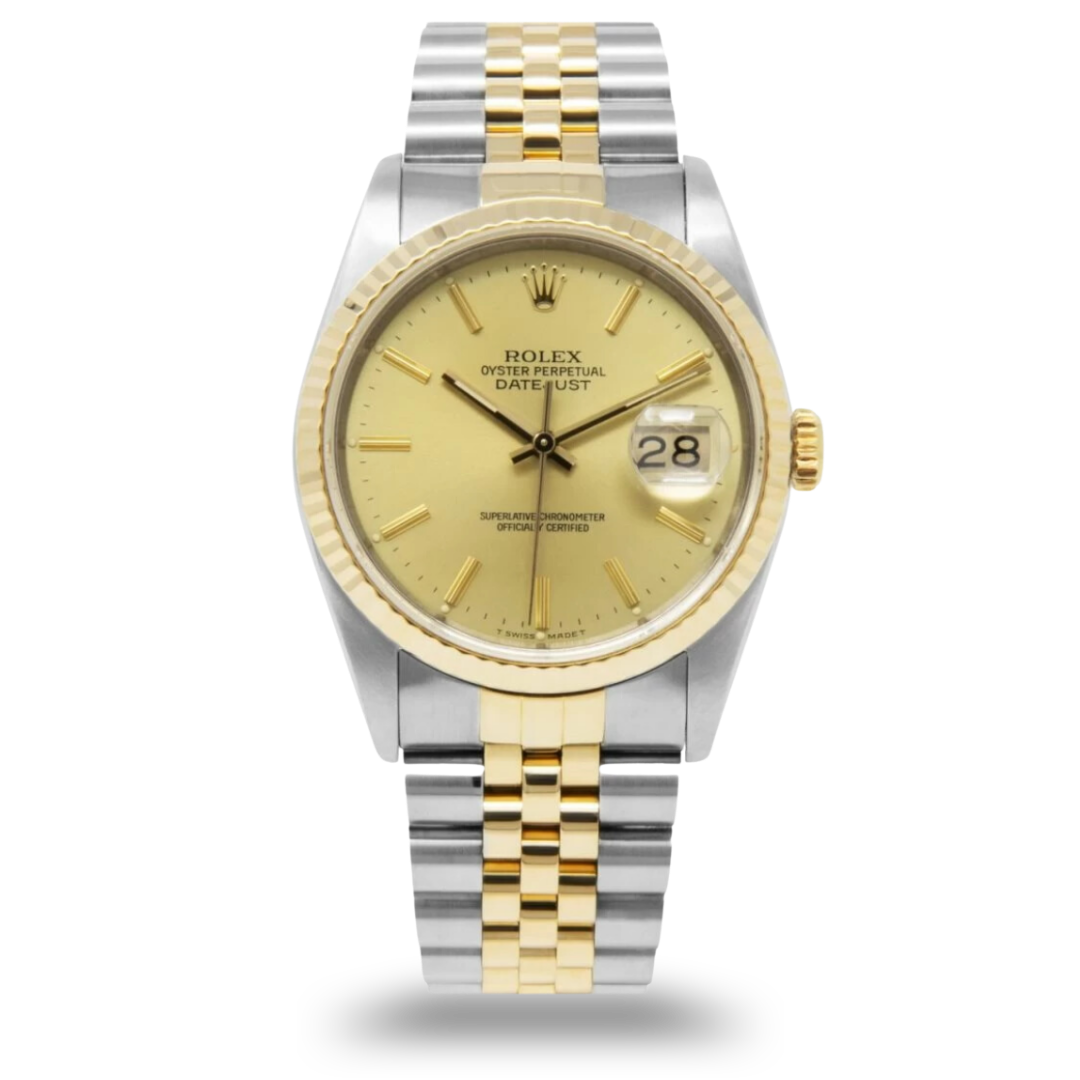 Rolex DateJust 16233 Champagne Baton Dial