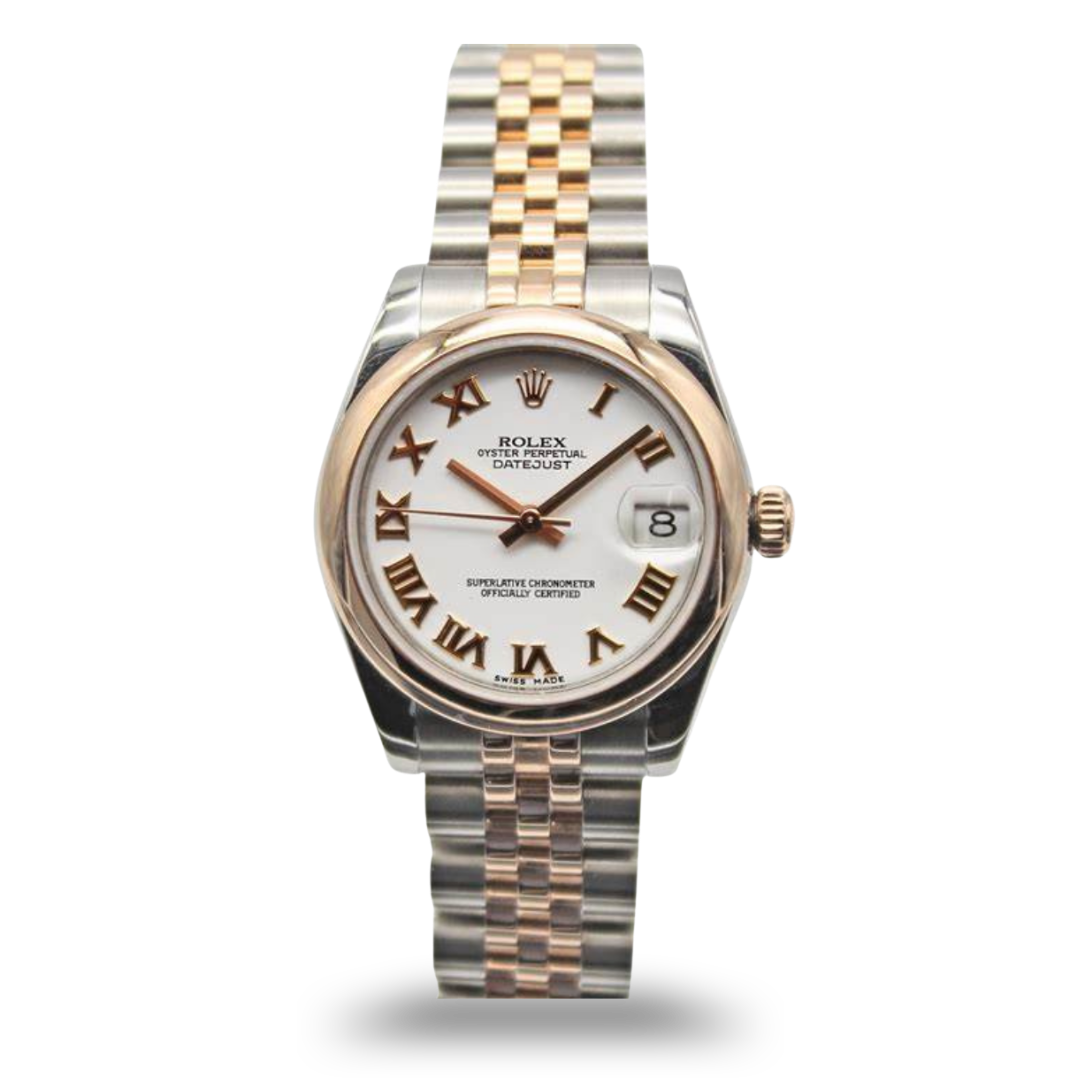 Rolex Datejust Smooth Bezel Steel & Rose 178241