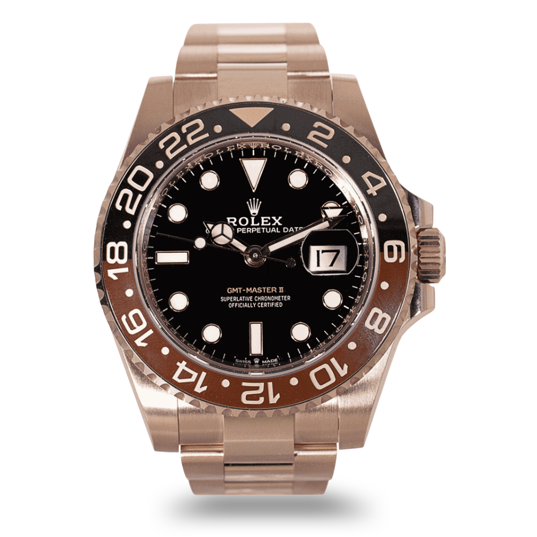 rose gold rolex gmt master ii pre owned